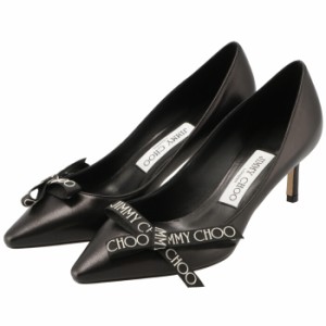 ジミーチュウ JIMMY CHOO パンプス ポインテッドトゥ ロゴリボン 60mm ミドルヒールパンプス ROMY60 BMF 0001