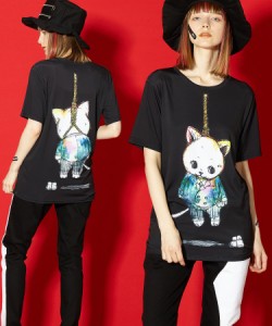 ankoROCK アンコロック ビッグ Tシャツ メンズ カットソー レディース 半袖 プリント 猫