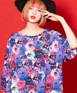 ankoROCK アンコロック Tシャツ メンズ ビッグTシャツ レディース ユニセックス 服 ブランド プリントTシャツ 花柄 半袖 クルーネック ロ