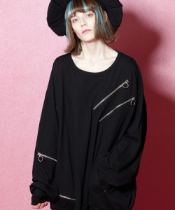 ankoROCK アンコロック トップス ロングスリーブ カットソー/Tシャツ ブラック メンズ レディース ユニセックス 服 ブランド ゆったり 大