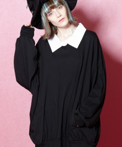 ankoROCK アンコロック トップス ロングスリーブ カットソー/Tシャツ ブラック メンズ レディース ユニセックス 服 ブランド ゆったり 大