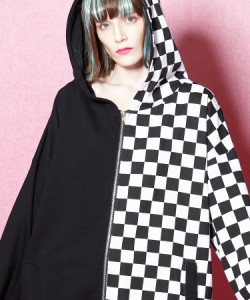 ankoROCK アンコロック トップス ロングスリーブ パーカー ブラック×ホワイト メンズ レディース ユニセックス 服 ブランド 