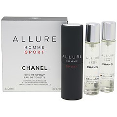 シャネル 香水 男性 アリュール オム スポーツ ツイスト (セット) 20ml×3 送料無料 ALLURE HOMME SPORT TRAVEL AND TWO REFILLS 