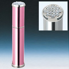 【ヤマダアトマイザー 香水】メタルアトマイザー メタルポンプ 30125 15mm径 ピンク ラインストーン20石 3.5ml YAMADA ATOMIZER  