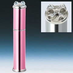 [香水][ヤマダアトマイザー]YAMADA ATOMIZER メタルアトマイザー メタルポンプ 35125 15mm径 ピンク ラインストーンリボン 3.5ml 