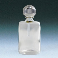 ヤマダアトマイザー 香水 パフュームボトル 小ビン 60623 ダ円筒 クリア シルバー 約2.5ml YAMADA ATOMIZER 