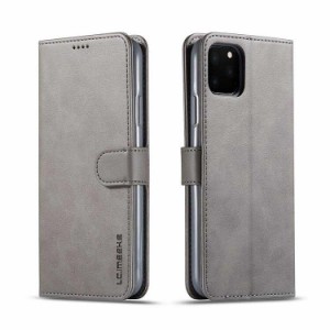 iPhone 13 ケース iPhone 13 Case iPhone 13 手帳型 スタンド機能 ICカードスロット 札入れ スマホケース [カラー：グレイ] 