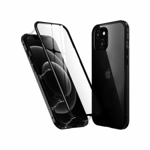 iPhone 14 ケース iPhone 14 Case iPhone 14 両面ガラスケース スマホケース A [カラー：ブラック] 送料無料 電化製品 