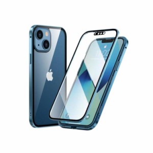 iPhone 14 Plus ケース iPhone 14 Plus  両面ガラスケース スマホケース A [カラー：ブルー] iPhone 14 Plus Case 送料無料 
