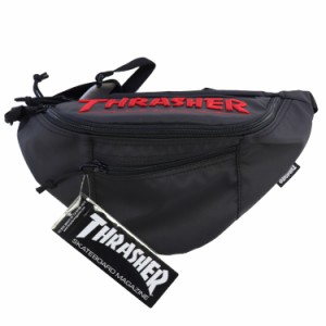 スラッシャー THRASHER Coating Waist Bag [カラー：ブラック×レッド] #THR-145-9010 スポーツ・アウトドア 