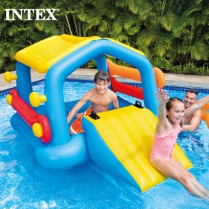 【送料無料】 INTEX インテックス アイランドウィズスライド キッズ 大人用58294 2021 SUMMER すべり台付き ビーチ スライダー付き フロ