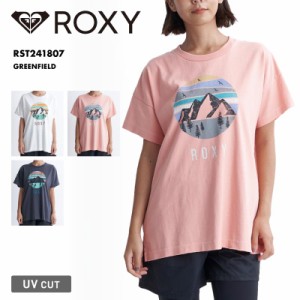 ROXY/ロキシー レディース UVCUT Tシャツ GREENFIELD 2024 SPRING RST241807 UV加工 抗菌消臭 オーバーサイズ アウトドア レトロ ブラン