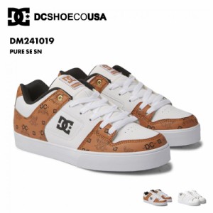 DC SHOES/ディーシー メンズ シューズ 靴 PURE SE SN SPRING 2024 DM241019 スニーカー ブラウン 茶 白 ホワイト ローカット 裏地メッシ