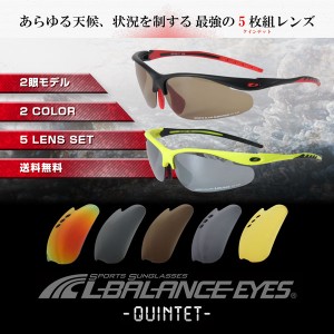 L-BALANCE EYES エルバランス・アイズ スポーツサングラス 交換レンズ5枚セット LBR-638 ゴルフ 釣り 偏光レンズ 野球 テニス マラソン 