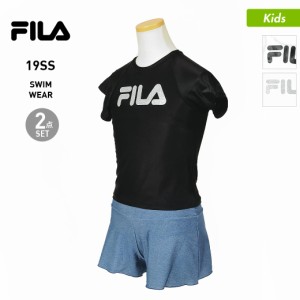 FILA フィラ キッズ 水着 2点セット 129663 Tシャツ キュロットパンツ 上下セット スイムウェア みずぎ セパレート ビーチ 海水浴 プール