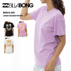 BILLABONG/ビラボン レディース Tシャツ LARGE SQUARE PATTEN 2023 SPRING BD013-201 半そで 半袖 春夏 体型カバー 大きめ ブランド ロゴ