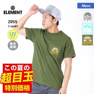 ELEMENT エレメント 半袖 Tシャツ メンズ BA021-305 ロゴ ホワイト トップス ティーシャツ クルーネック 白 男性用