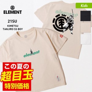 ELEMENT エレメント 半袖 Tシャツ 鬼滅の刃 コラボモデル キッズ BB026-294 ロゴ ティーシャツ 竈門炭治郎 ジュニア 子供用 こども用 男