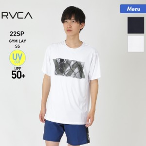 RVCA ルーカ 半袖 ラッシュガード Tシャツ メンズ BC041-815 ビーチ UPF50＋ ロゴ ティーシャツ UVカット プール 海水浴 男性用