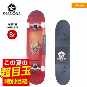 SESSIONS セッションズ スケートボード コンプリートデッキ 020027218171RED スケボー 8インチ コンプリートセット 完成品 送料無料