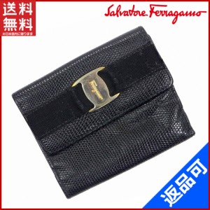 サルヴァトーレ・フェラガモ 財布 Salvatore Ferragamo 二つ折り札入れ ブラック (激安・即納) 【中古】 X10307