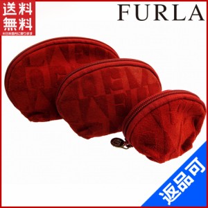 フルラ バッグ FURLA ポーチ 3点SET レッド 激安 即納 【中古】 X10432