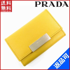 プラダ キーケース PRADA キーケース サフィアーノ イエロー 良品 即納 【中古】 X10560