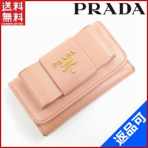 プラダ キーケース PRADA キーケース 6連キーケース サフィアーノ ピンク 人気 即納 【中古】 X10777