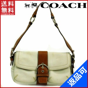 コーチ バッグ COACH ショルダーバッグ ホワイト×ライトブラウン 即納 【中古】 X10853