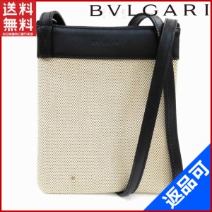 ブルガリ バッグ BVLGARI ショルダーバッグ ポーチ ベージュ×ブラック 人気 即納 【中古】 X11493