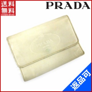 プラダ 財布 PRADA 二つ折り財布 三つ折り財布 ホワイト 即納 【中古】 X12198