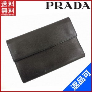 プラダ 財布 PRADA 二つ折り財布 三つ折り財布 ブラック 即納 【中古】 X12694