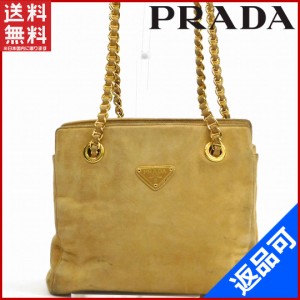 プラダ バッグ PRADA ショルダーバッグ ゴールド金具 ライトブラウン 即納 【中古】 X14258