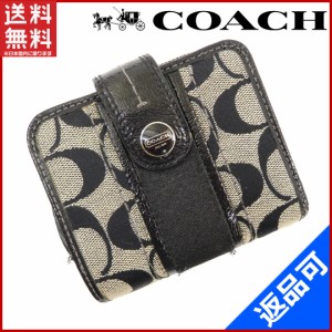 コーチ 財布 COACH 二つ折り財布 ラウンドファスナー財布 ブラック 即納 【中古】 X16042