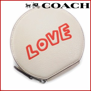 コーチ 財布 COACH コインケース アイボリー×レッド 即納 【中古】 X16501