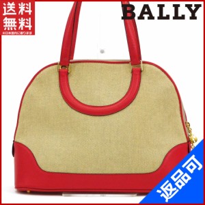 バリー バッグ BALLY ハンドバッグ 2WAYショルダー ベージュ×レッド 即納 【中古】 X16650