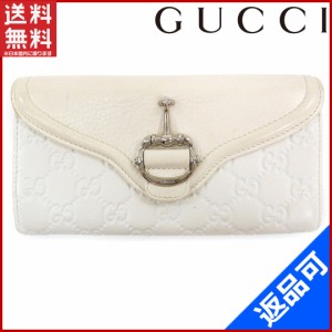 グッチ 財布 GUCCI 長財布 L字ファスナー財布 ホースビット ホワイト 即納 【中古】 X16738