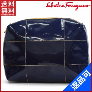 サルヴァトーレ・フェラガモ バッグ Salvatore Ferragamo ポーチ ブルー 即納 【中古】 X16973