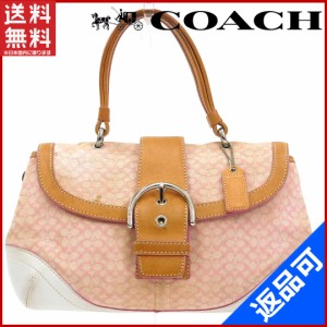 コーチ バッグ COACH ハンドバッグ ピンク×キャメル 即納 【中古】 X17262