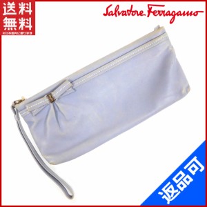 サルヴァトーレ・フェラガモ バッグ Salvatore Ferragamo ポーチ ライトブルー 即納 【中古】 X2140