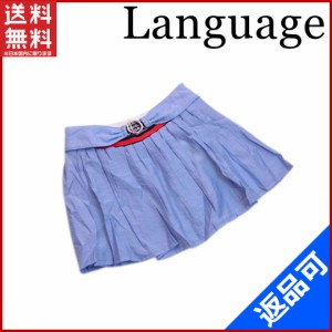 ランゲージ ボトムス Language スカート サイズ38ミニ丈フレアー プリーツ ライトブルー系 （未使用品） (未使用品) X5094