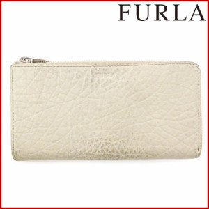 フルラ 財布 FURLA 長財布 L字ファスナー ホワイト (激安・即納） 【中古】 X5260