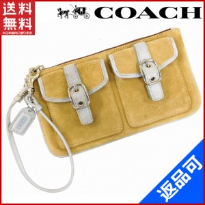 コーチ バッグ COACH ポーチ ポーチバッグ リスレット ベージュ×ライトブルー 人気 激安 【中古】 X5802