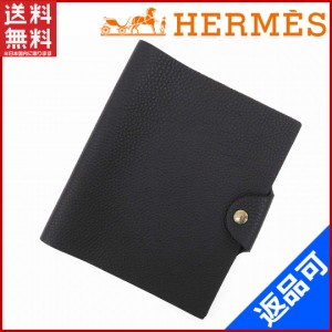 エルメス 手帳カバー HERMES 手帳カバー ノートカバー ダークグレー×ネイビー（内側） 人気 激安 【中古】 X6187