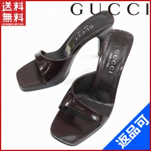 グッチ 靴 GUCCI サンダル ミュール シューズ 靴 ♯34ハーフC ブラウン 人気 良品 【中古】 X6736