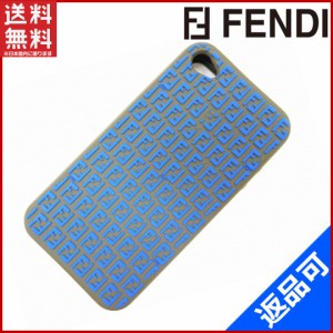 フェンディ スマートフォンケース FENDI スマートフォンケース スマホケース iPhone4/4s対応 グレー×ブルー 人気 激安 【中古】 X6975