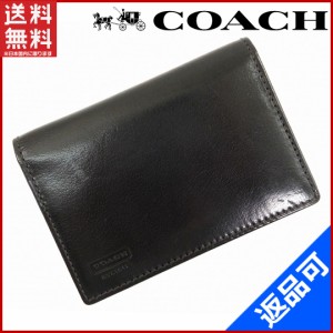 コーチ 財布 COACH 二つ折り札入れ ブラック 人気 激安 【中古】 X7137