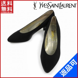 イヴ・サンローラン 靴 YVES SAINT LAURENT パンプス ＃34　12 ブラック 人気 激安 【中古】 X7212