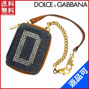 ドルチェ&ガッバーナ バッグ DOLCE&GABBANA ポーチ ブルー×茶×クリスタル 即納 【中古】 X773