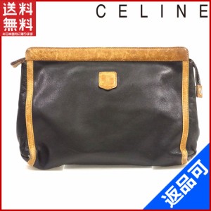 セリーヌ バッグ CELINE セカンドバッグ ポーチ ブラック 激安 【中古】 X8129